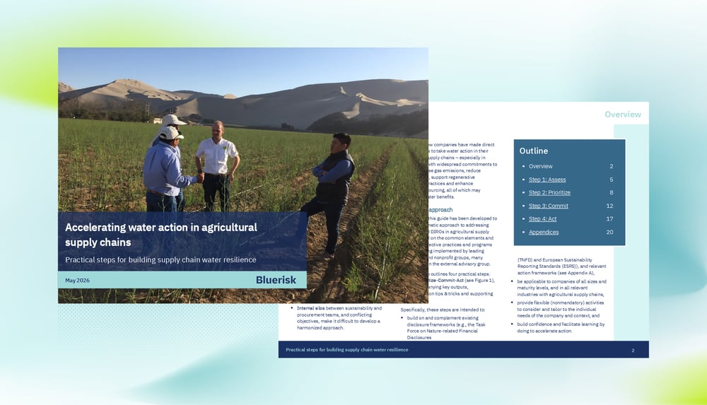 Accelerating water action in agricultural supply chains