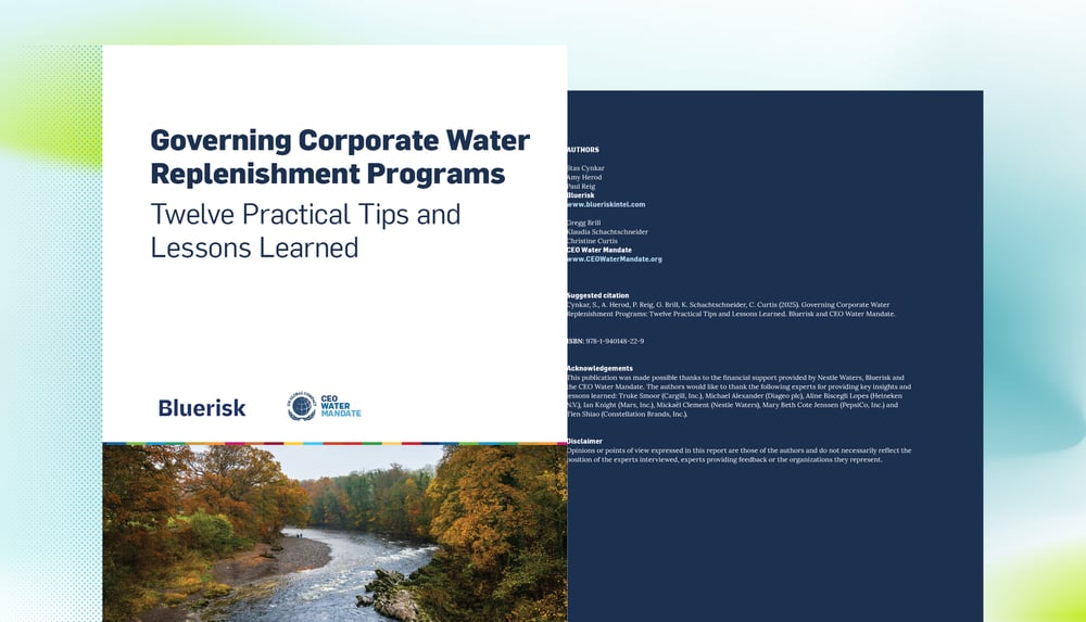 Governing Corporate Water Replenishment Programs: Twelve Practical Tips and Lessons Learned