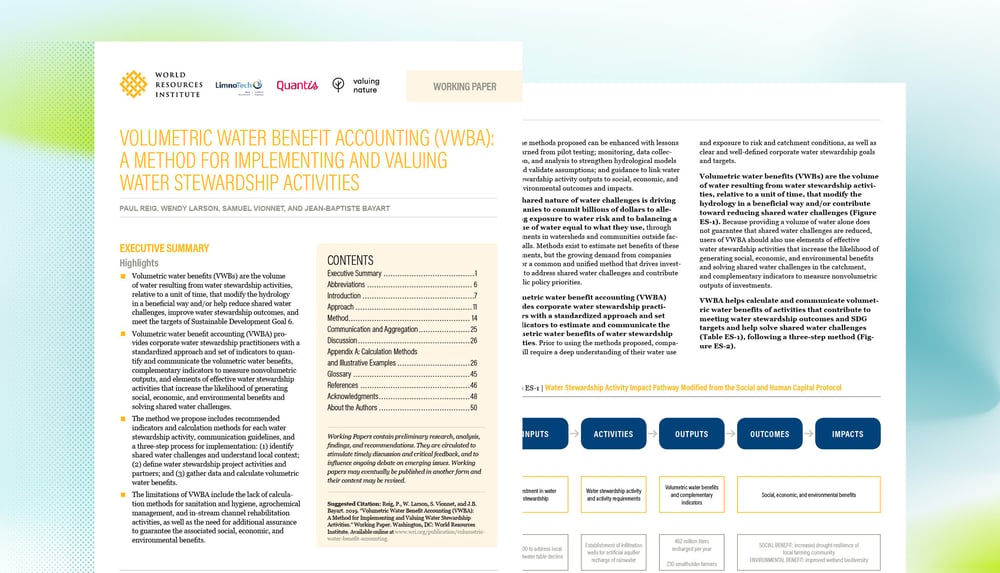 Volumetric Water Benefit Accounting (VWBA): A Method For Implementing and Valuing Water Stewardship Activities