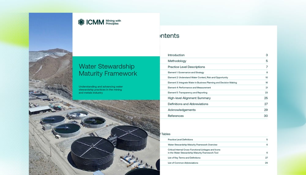 ICMM’s Water Stewardship Maturity Framework