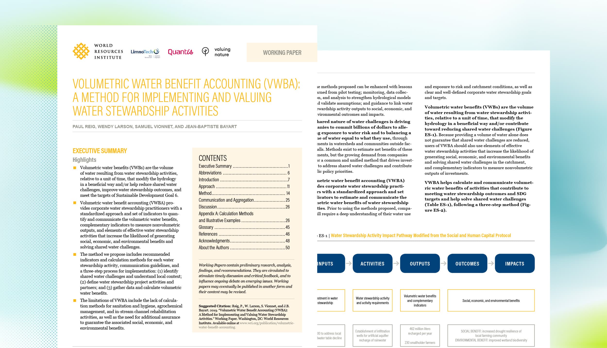 Volumetric Water Benefit Accounting (VWBA): A Method For Implementing and Valuing Water Stewardship Activities